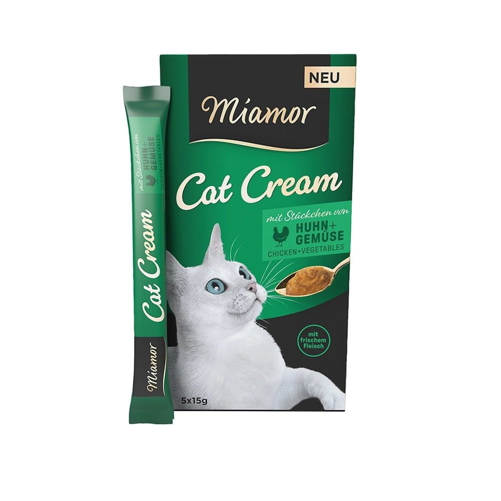 Miamor Cat Cream kurczak i warzywa 5x15g wspomaga trawienie