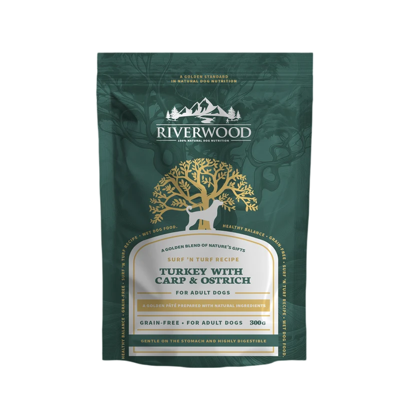Riverwood saszetka Indyk ze Strusiem i Karpiem 300g